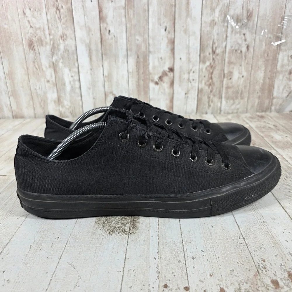 Converse Chuck Taylor II Low Top Sneakers Mens 12 Black 151223C Lunarlon Insole